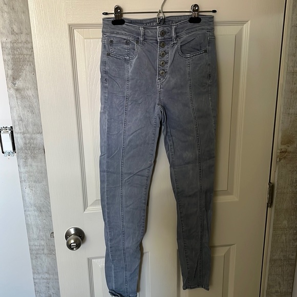 American Eagle Jeans next level stretch high waist 90s y2k grey denim like new